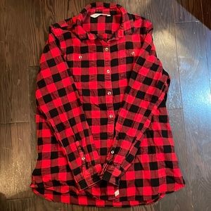 Woolrich Women's Buffalo Plaid - Red and Black Button Up Top - Medium